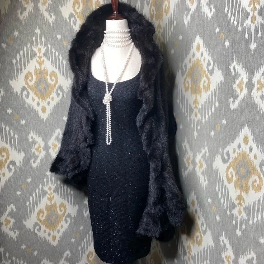 Ralph Lauren Black Luster Knit Sheath Dress